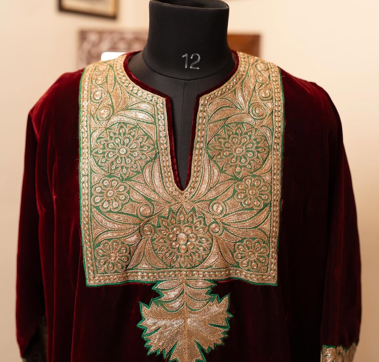 Maroon Makhmal Bridal Pheran